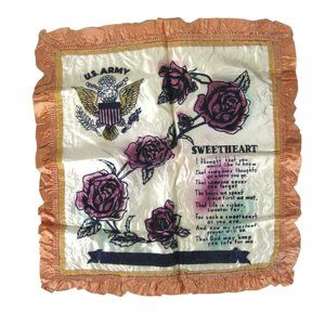 US Army WWII Pillow Case Sweetheart VTG 1939 1940  Sham Souvenir Envelope